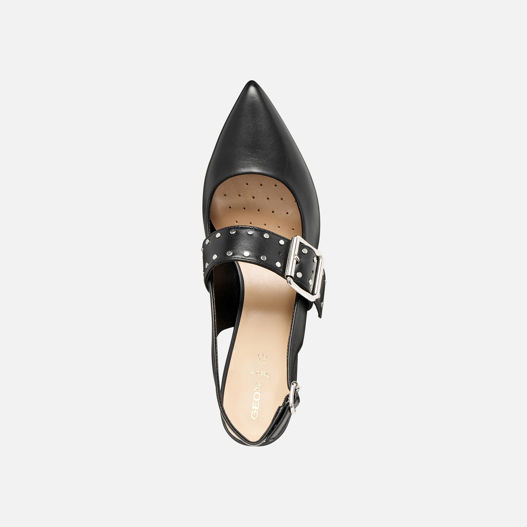 Slingbacks with medium-high heels KLEOPY WOMAN Black - image number 5 | GEOX