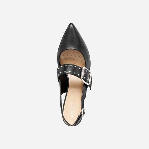 Slingbacks with medium-high heels KLEOPY WOMAN Black - image number 5 | GEOX