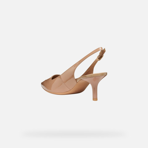 Slingbacks with medium-high heels KLEOPY WOMAN Light Brown - image number 3 | GEOX
