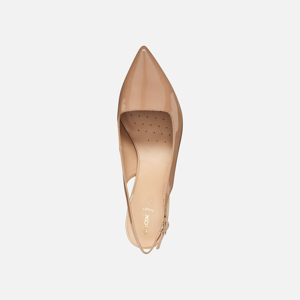 Slingbacks with medium-high heels KLEOPY WOMAN Light Brown - image number 5 | GEOX