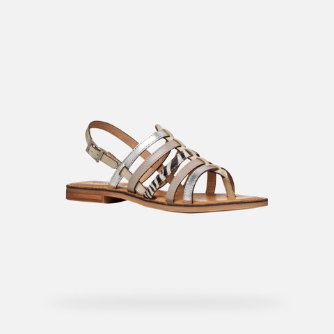 Flat sandals MADDALUSIA C WOMAN Rock/Papyrus - image number 2 | GEOX