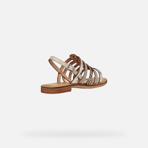 Flat sandals MADDALUSIA C WOMAN Rock/Papyrus - image number 4 | GEOX