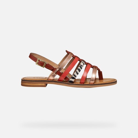 Flat sandals MADDALUSIA C WOMAN Rose Gold/Brick - image number 1 | GEOX