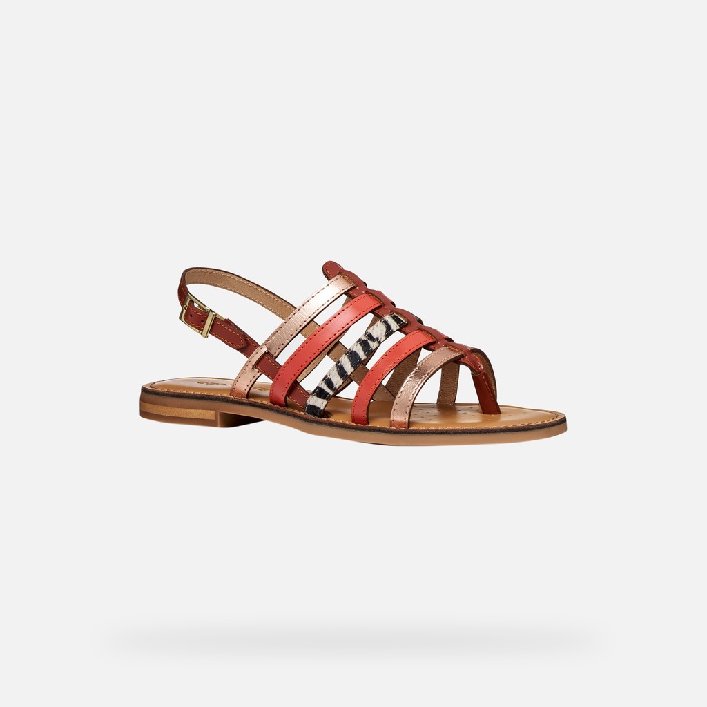 Flat sandals MADDALUSIA C WOMAN Rose Gold/Brick - image number 2 | GEOX