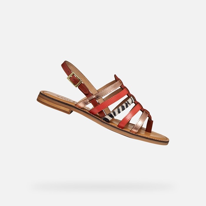 Sandales basses MADDALUSIA C FEMME Or rose/Brique | GEOX