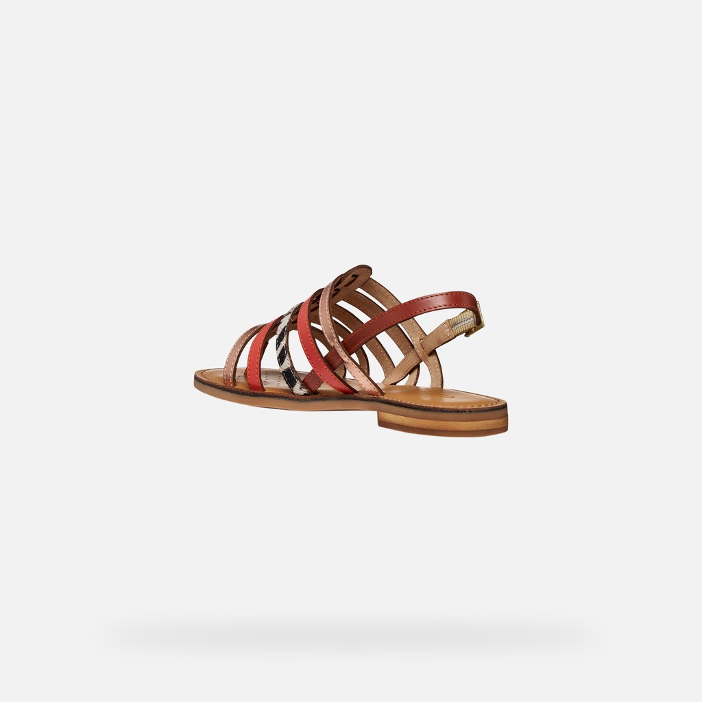 Flat sandals MADDALUSIA C WOMAN Rose Gold/Brick - image number 3 | GEOX