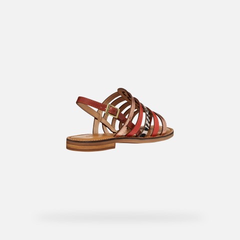 Flat sandals MADDALUSIA C WOMAN Rose Gold/Brick - image number 4 | GEOX