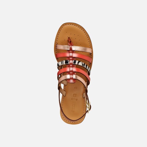 Flat sandals MADDALUSIA C WOMAN Rose Gold/Brick - image number 5 | GEOX