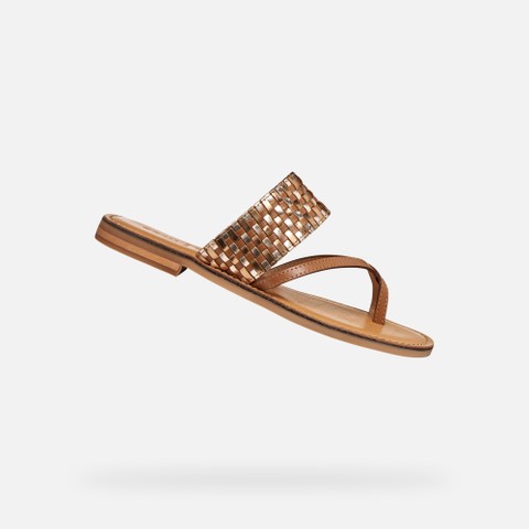 Slippers MADDALUSIA C WOMAN Camel/Bronze - image number 0 | GEOX