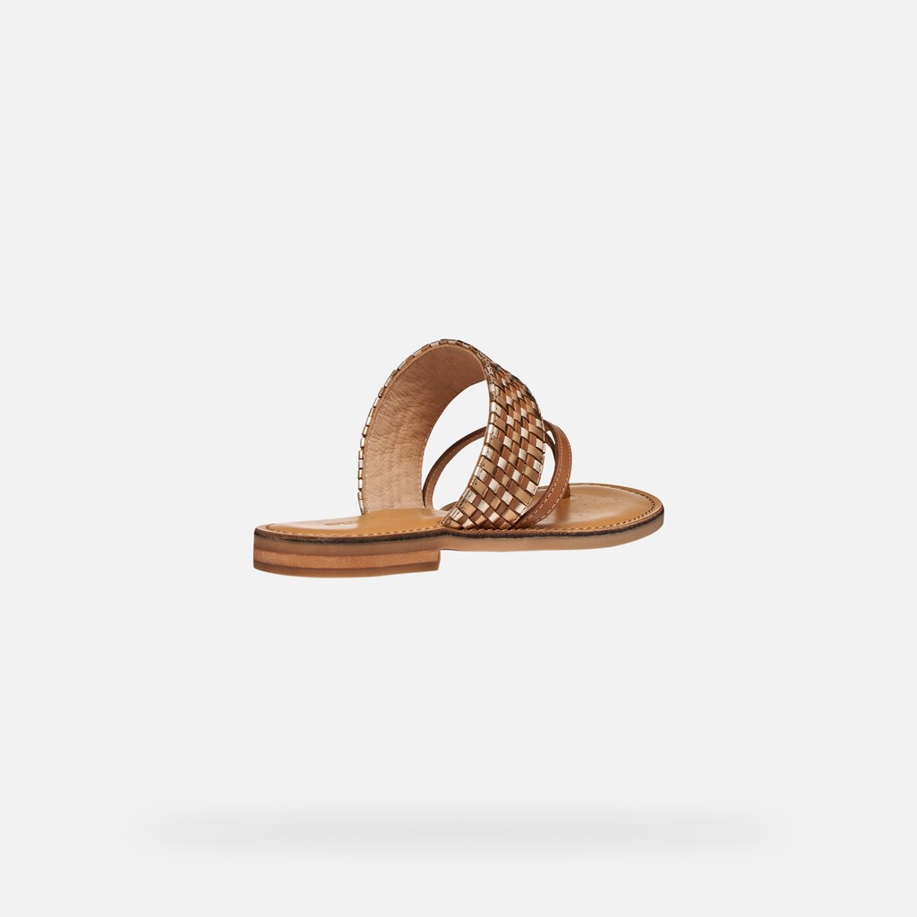 Slippers MADDALUSIA C WOMAN Camel/Bronze - image number 4 | GEOX