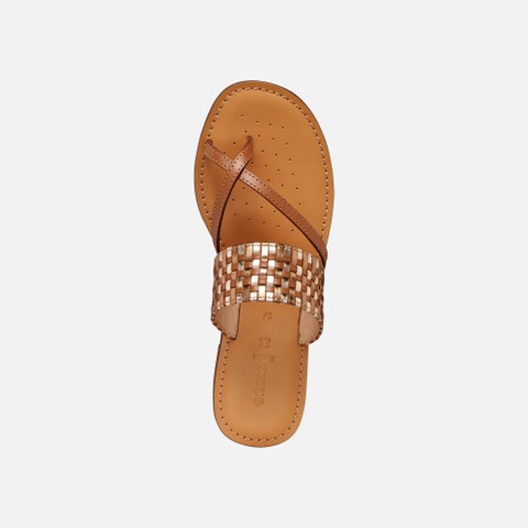 Slippers MADDALUSIA C WOMAN Camel/Bronze - image number 5 | GEOX