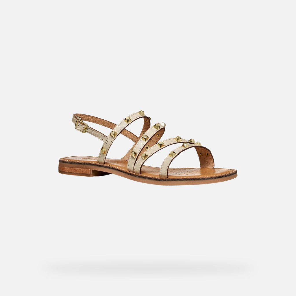 Flat sandals MADDALUSIA C WOMAN Papyrus - image number 2 | GEOX
