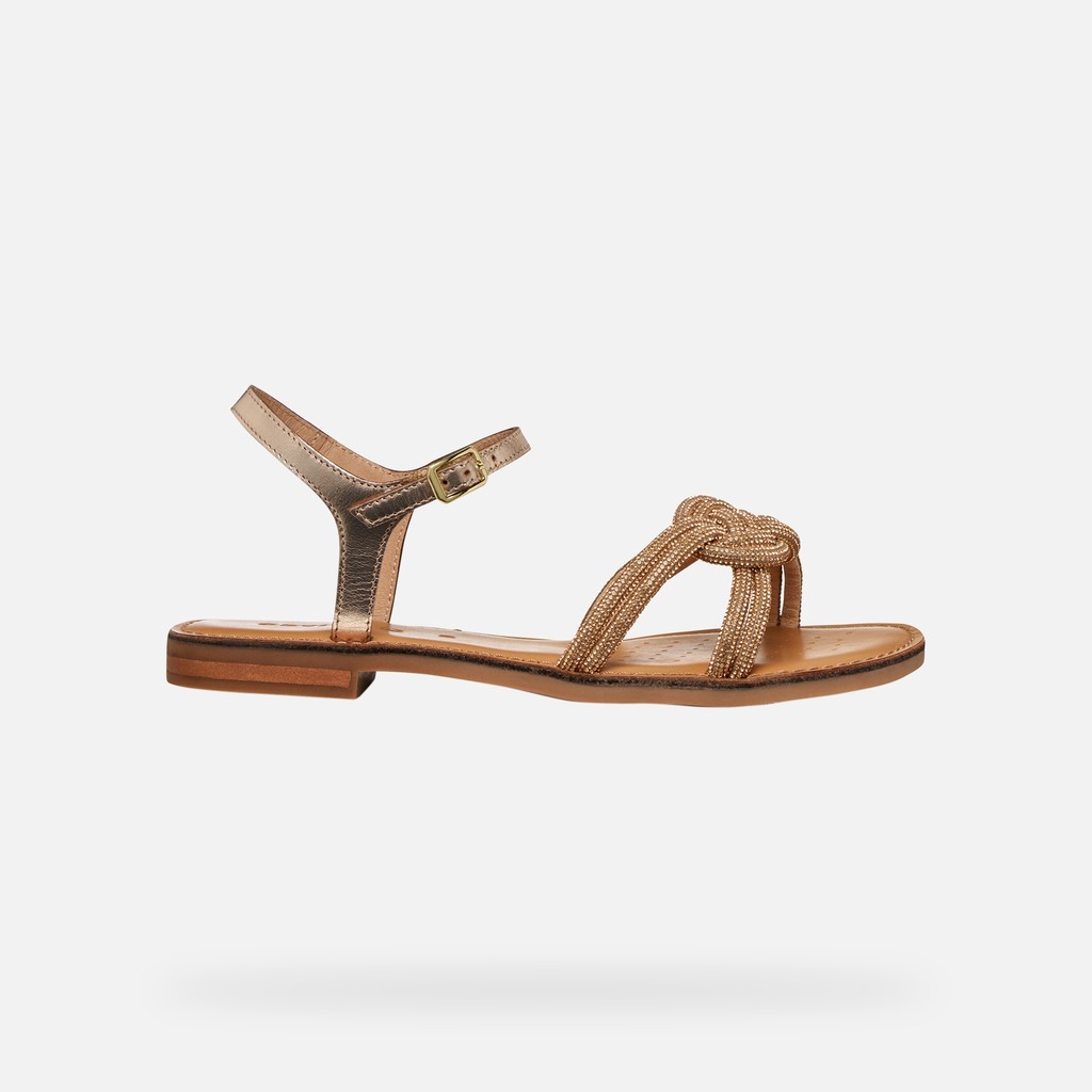 Sandales basses MADDALUSIA C FEMME Champagne/Or clair - image number 1 | GEOX