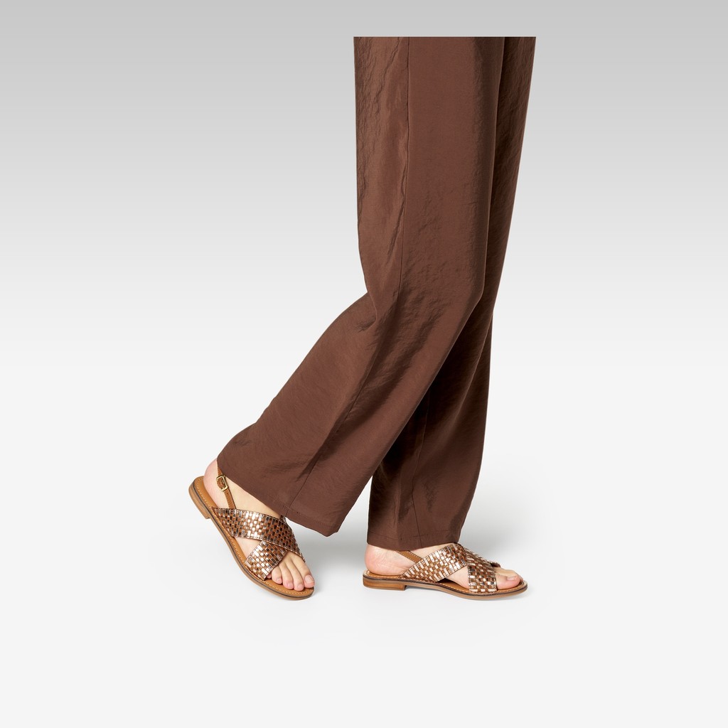 Flat sandals MADDALUSIA C WOMAN Camel/Bronze - image number 1 | GEOX