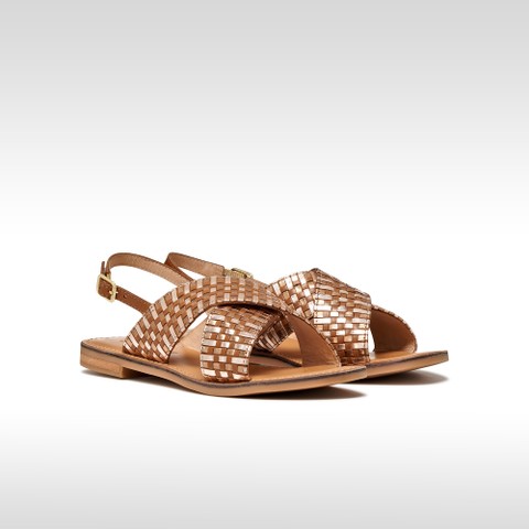 Flat sandals MADDALUSIA C WOMAN Camel/Bronze - image number 2 | GEOX
