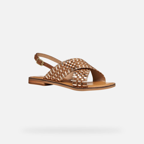 Flat sandals MADDALUSIA C WOMAN Camel/Bronze - image number 2 | GEOX