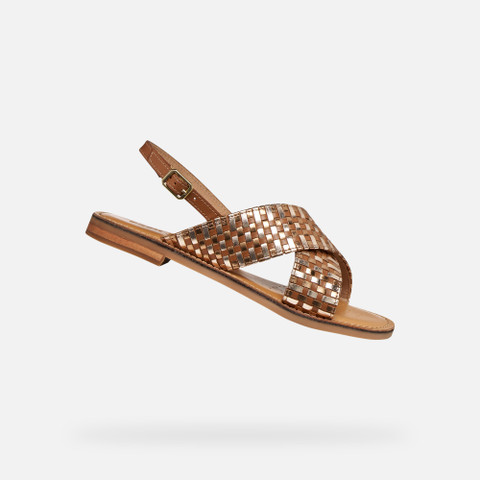 Flat sandals MADDALUSIA C WOMAN Camel/Bronze - image number 0 | GEOX