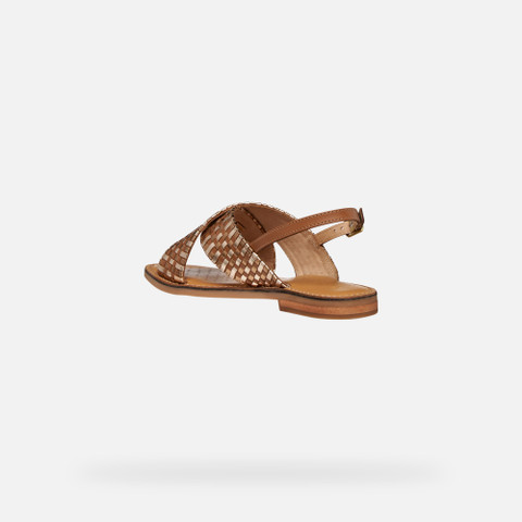 Flat sandals MADDALUSIA C WOMAN Camel/Bronze - image number 3 | GEOX