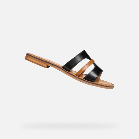 Ciabattine MADDALUSIA C DONNA Nero/Tabacco | GEOX