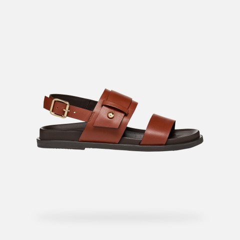 Flat sandals ADELASH WOMAN Brick - image number 1 | GEOX
