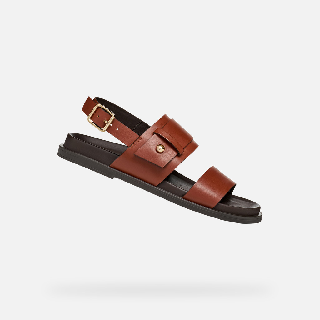 Flat sandals ADELASH WOMAN Brick - image number 0 | GEOX