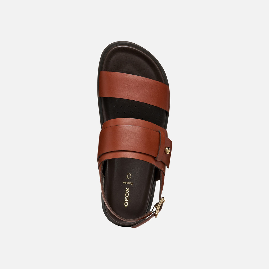 Flat sandals ADELASH WOMAN Brick - image number 6 | GEOX