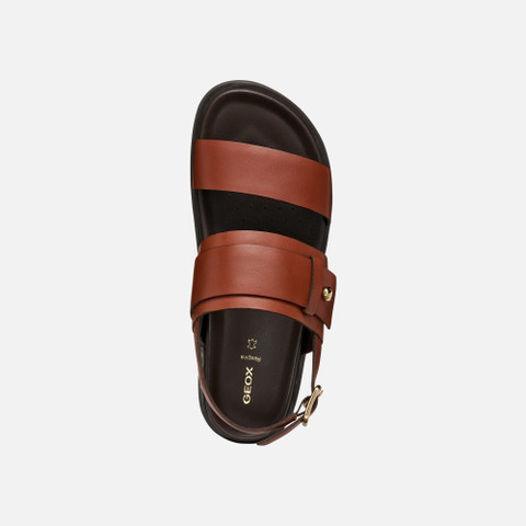 Flat sandals ADELASH WOMAN Brick - image number 6 | GEOX
