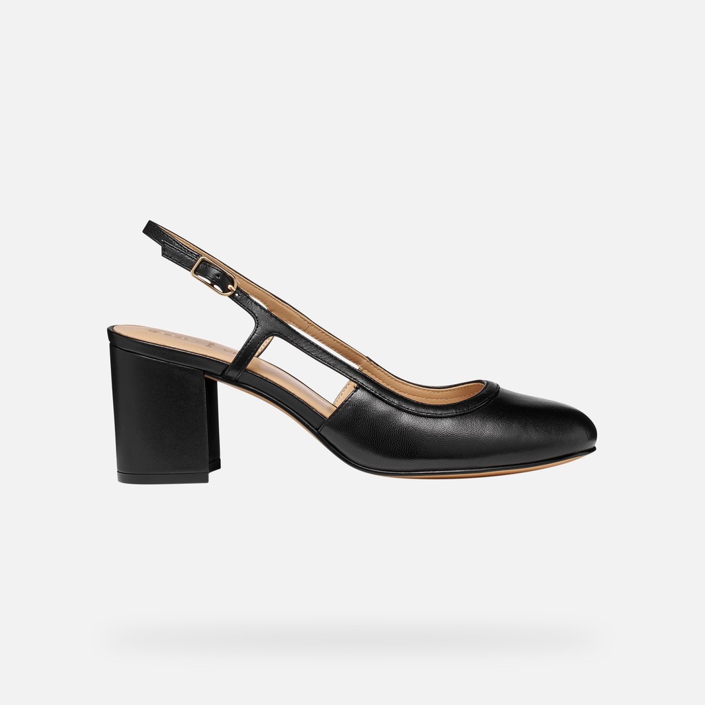 Slingbacks with medium-high heels VIRNILISA 65 WOMAN Black - image number 1 | GEOX