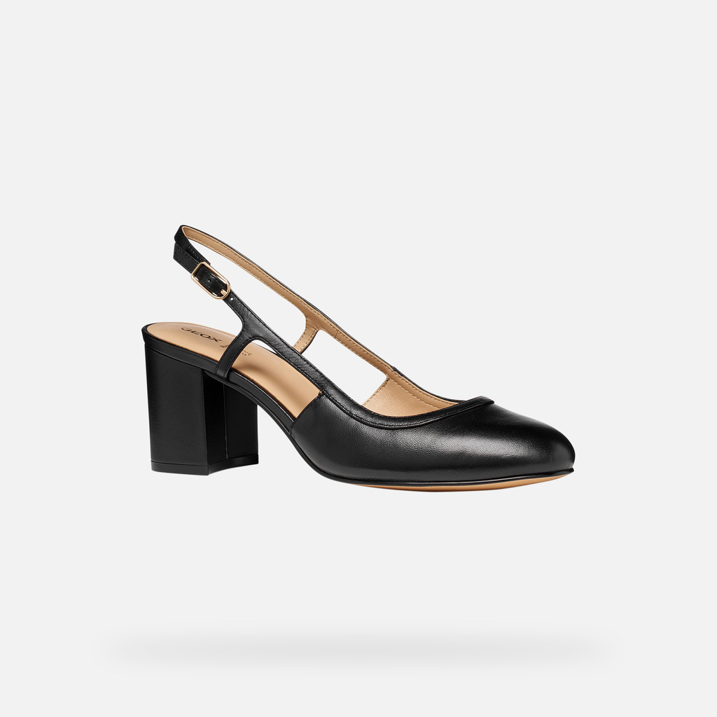 Slingbacks with medium-high heels VIRNILISA 65 WOMAN Black - image number 2 | GEOX