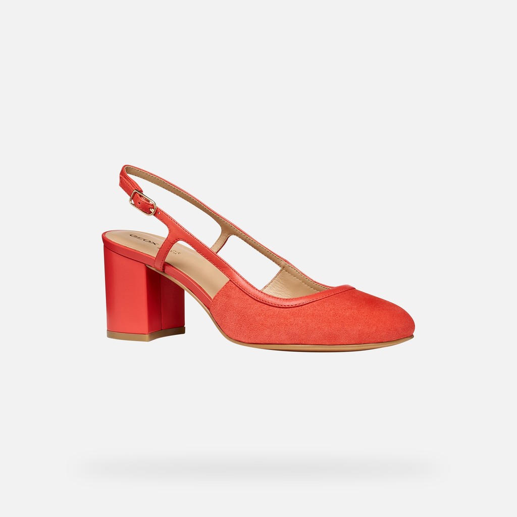 Slingbacks with medium-high heels VIRNILISA 65 WOMAN Coral - image number 2 | GEOX