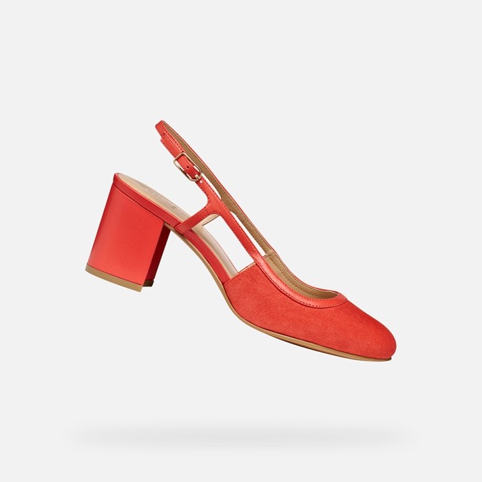 Slingbacks with medium-high heels VIRNILISA 65 WOMAN Coral | GEOX