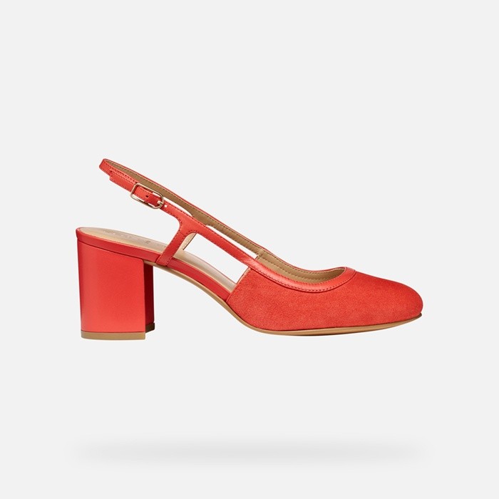 Slingbacks with medium-high heels VIRNILISA 65 WOMAN Coral | GEOX