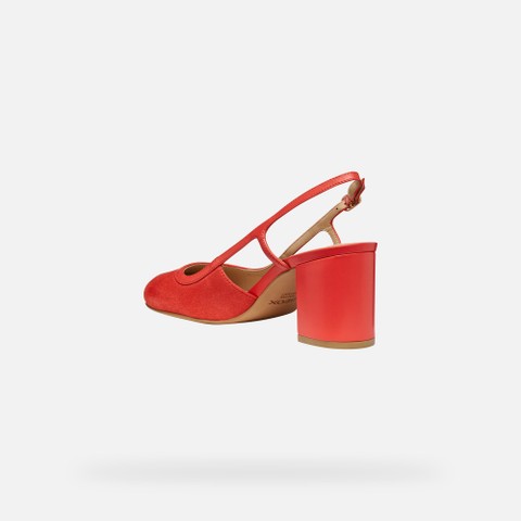 Slingbacks with medium-high heels VIRNILISA 65 WOMAN Coral - image number 3 | GEOX