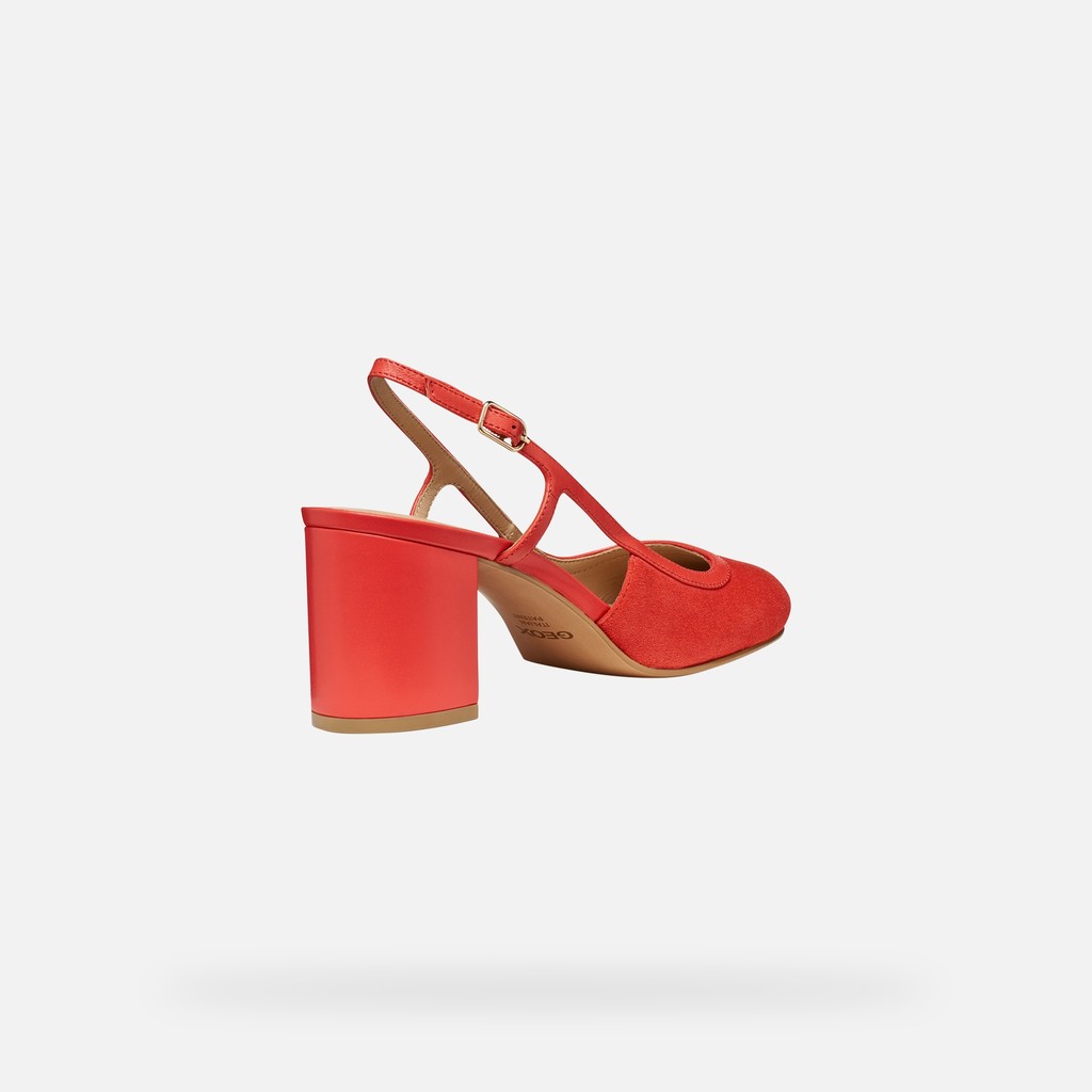 Slingbacks with medium-high heels VIRNILISA 65 WOMAN Coral - image number 4 | GEOX