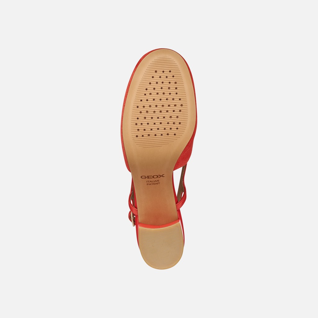 Slingbacks with medium-high heels VIRNILISA 65 WOMAN Coral - image number 6 | GEOX
