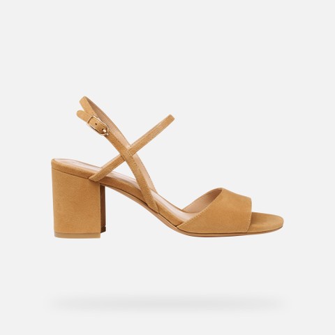 Medium-heeled sandals VIRNILISA 65 S WOMAN Cognac - image number 1 | GEOX