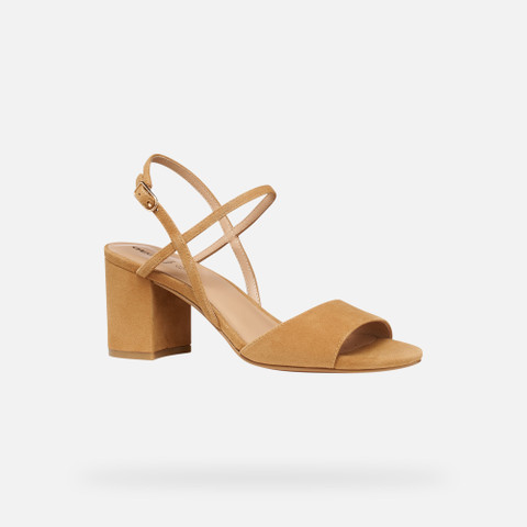 Medium-heeled sandals VIRNILISA 65 S WOMAN Cognac - image number 2 | GEOX
