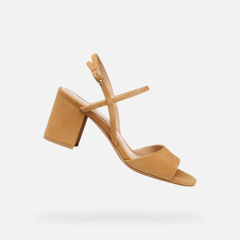 Medium-heeled sandals VIRNILISA 65 S WOMAN Cognac | GEOX