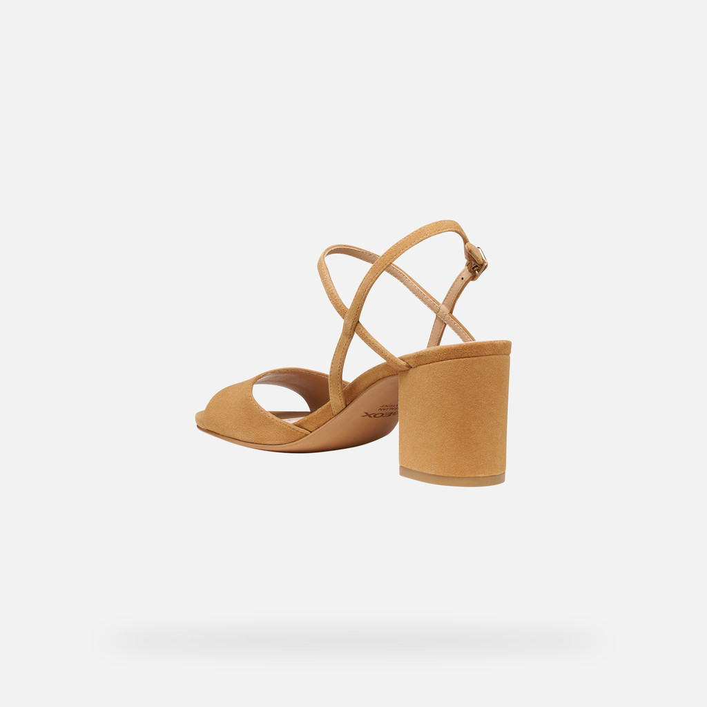 Medium-heeled sandals VIRNILISA 65 S WOMAN Cognac - image number 3 | GEOX