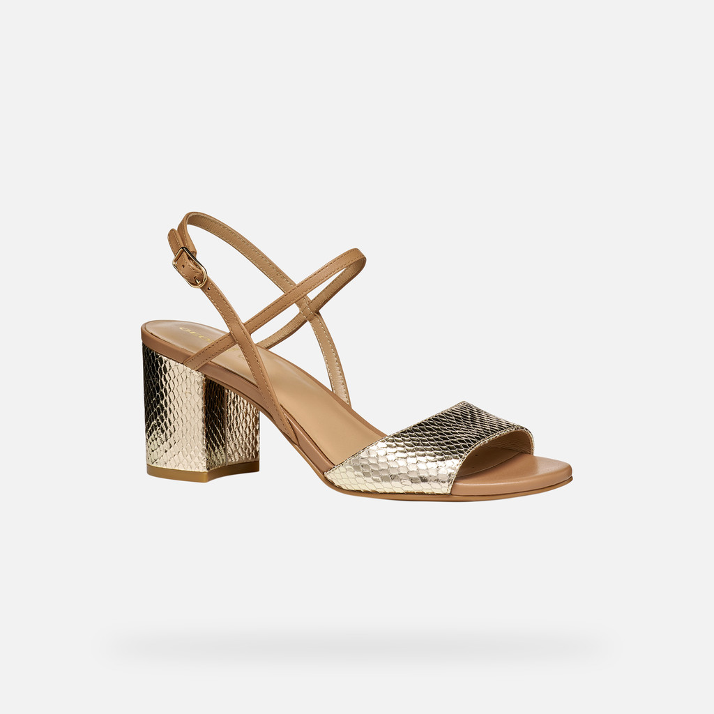 Medium-heeled sandals VIRNILISA 65 S WOMAN Light Gold/Beige - image number 2 | GEOX
