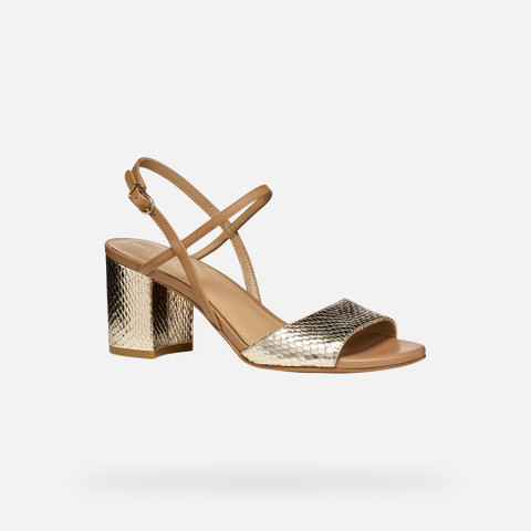 Medium-heeled sandals VIRNILISA 65 S WOMAN Light Gold/Beige - image number 2 | GEOX