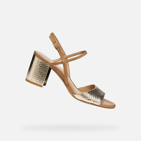 Medium-heeled sandals VIRNILISA 65 S WOMAN Light Gold/Beige | GEOX