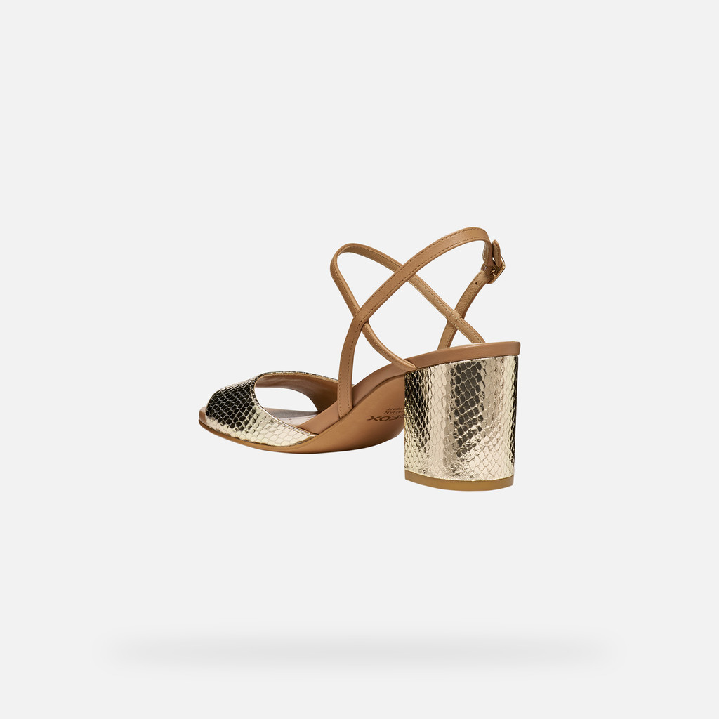 Medium-heeled sandals VIRNILISA 65 S WOMAN Light Gold/Beige - image number 3 | GEOX