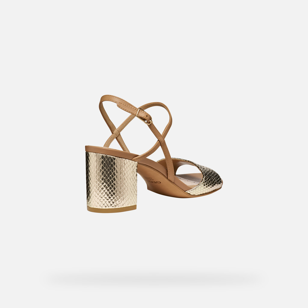 Medium-heeled sandals VIRNILISA 65 S WOMAN Light Gold/Beige - image number 4 | GEOX