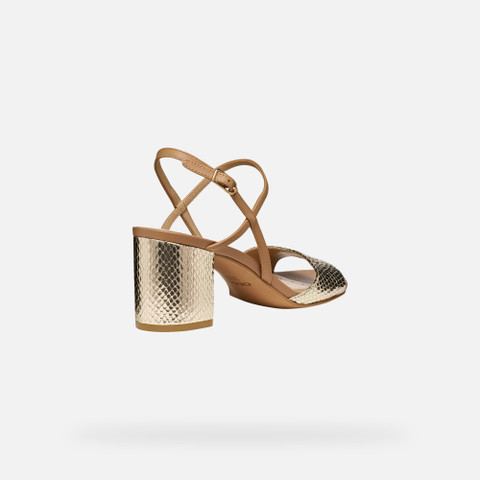 Medium-heeled sandals VIRNILISA 65 S WOMAN Light Gold/Beige - image number 4 | GEOX