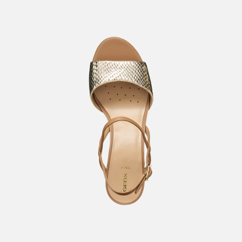 Medium-heeled sandals VIRNILISA 65 S WOMAN Light Gold/Beige - image number 5 | GEOX