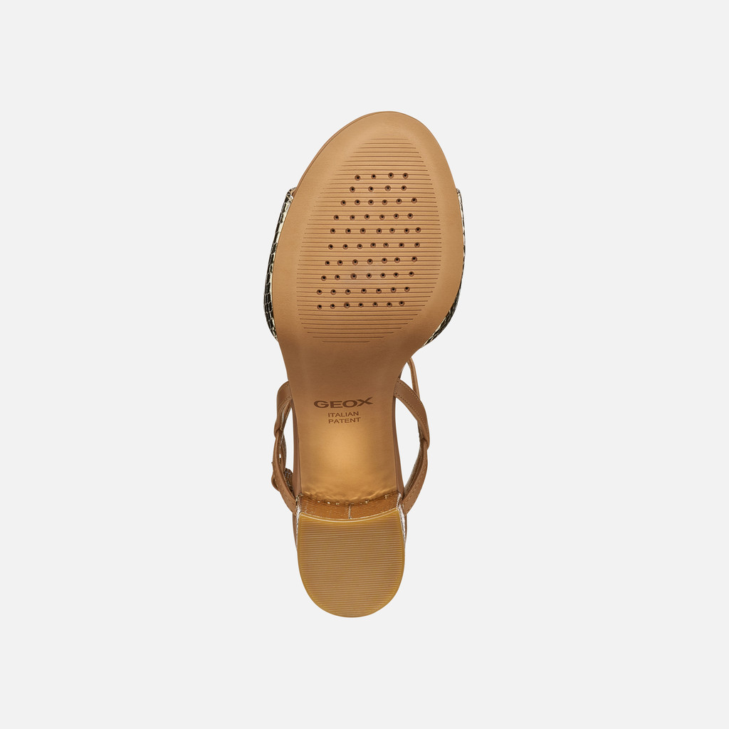 Medium-heeled sandals VIRNILISA 65 S WOMAN Light Gold/Beige - image number 6 | GEOX