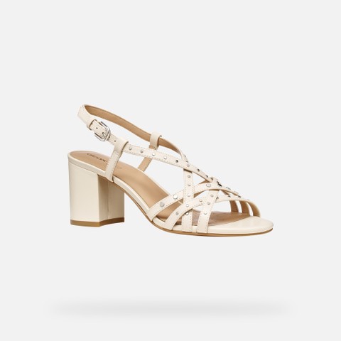 Medium-heeled sandals VIRNILISA 65 S WOMAN Papyrus - image number 2 | GEOX