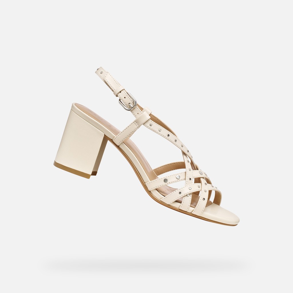 Medium-heeled sandals VIRNILISA 65 S WOMAN Papyrus - image number 0 | GEOX