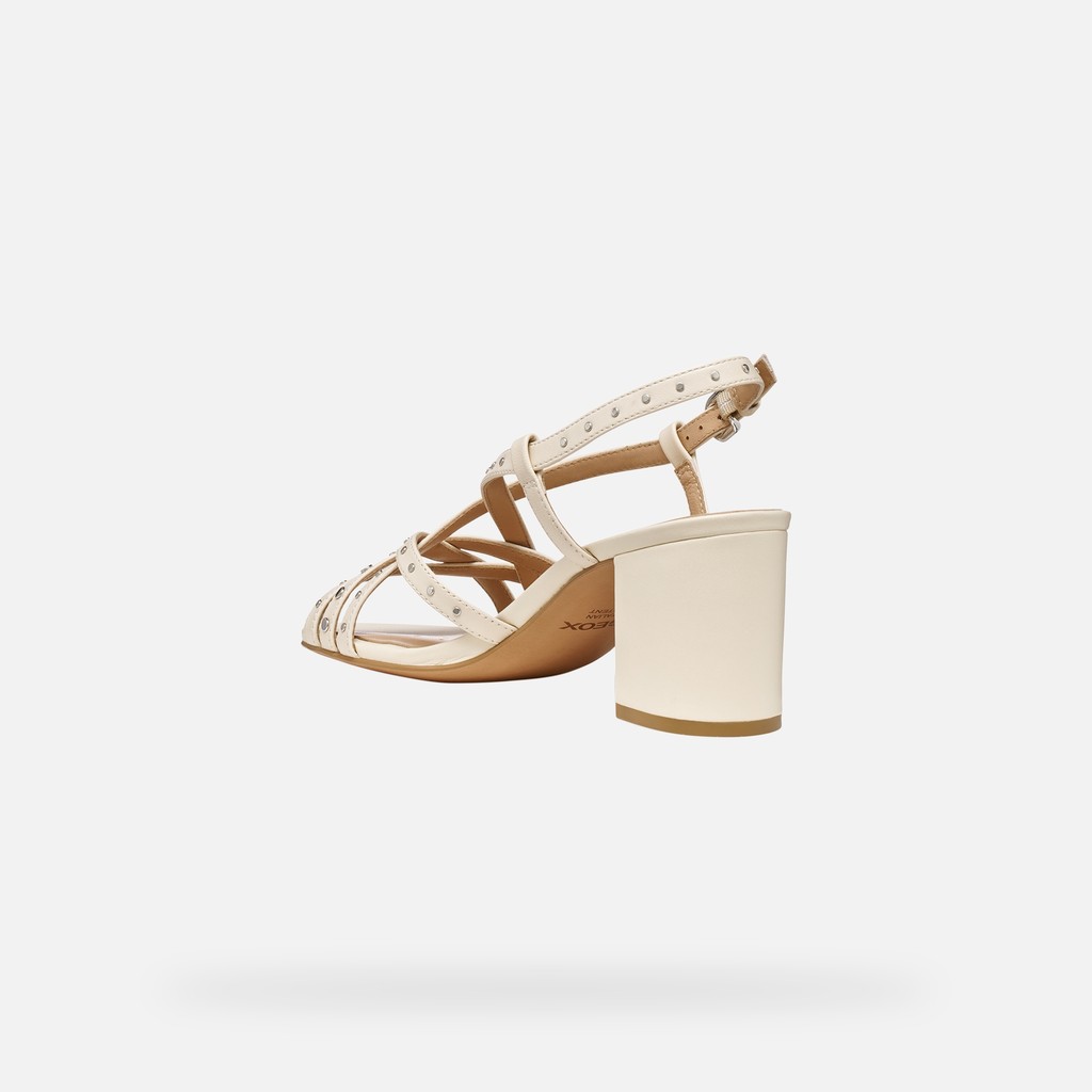 Medium-heeled sandals VIRNILISA 65 S WOMAN Papyrus - image number 3 | GEOX